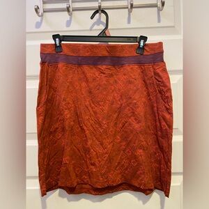 Toad&Co Red Patterned Pencil Skirt